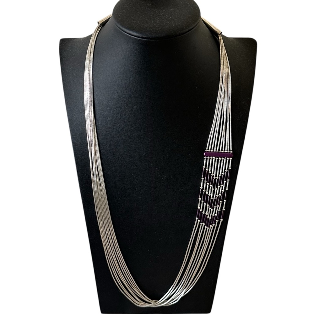 Navajo Liquid Silver Necklace - Picture 5 of 10